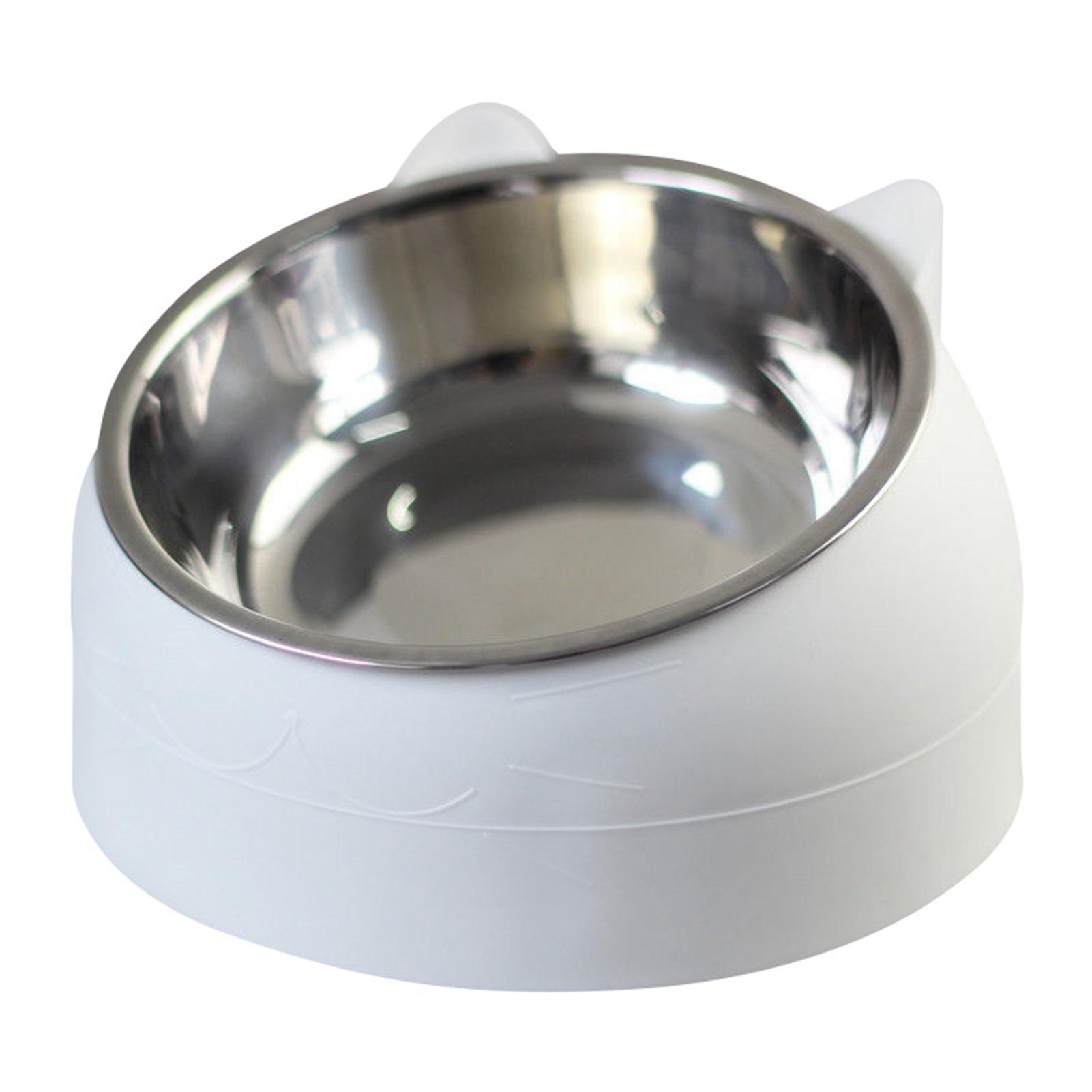 Tierfutter-Wassernapf aus Edelstahl, abnehmbar, rutschfest, Cartoon-Form, Futternapf für Hunde und Katzen, Rosa weiß