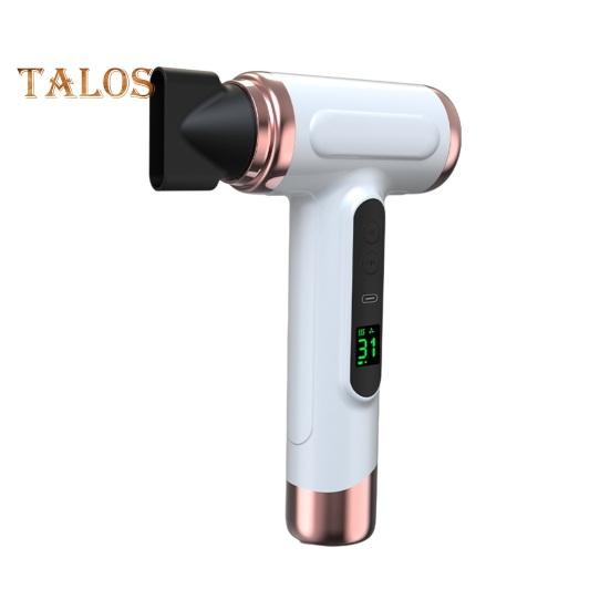 Kabelloser Haartrockner, 200 W, 15.000 mAh, wiederaufladbar über USB, verstellbares LCD-Display, hohe Geschwindigkeit, schnelles Trocknen, geringes Geräusch, tragbarer Reise-Föhn für Frauen weiß