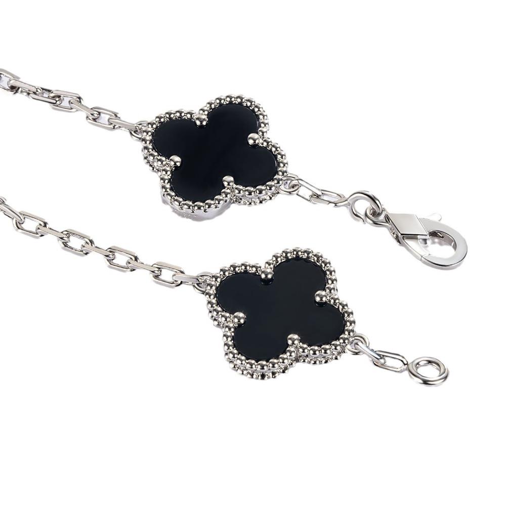 Vierblättriges Kleeblatt Armband Hohe Version 18K Fünf-Blüten Armband Damen High-End Neues Armband High version schwarz