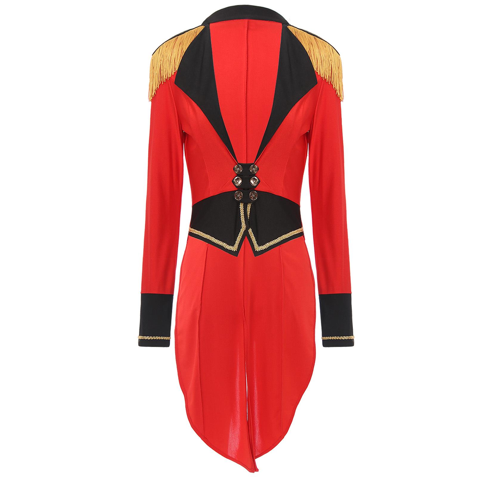 Damen Ringmeister Frack Zirkus Magier Jacke Smoking Halloween Party Kostüm Aufführung S