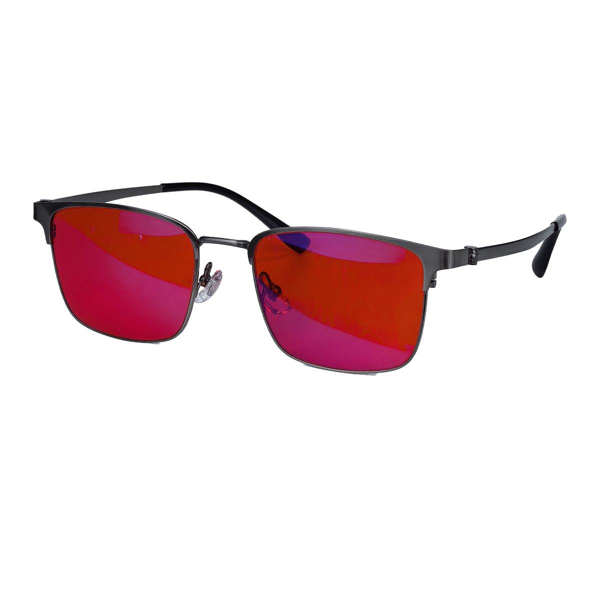Titanium Formrahmen Brille für Herren Rote Gläser Bessere Schlaf Brille Orange Gläser Gaming Arbeits Brille Große Größe 141mm