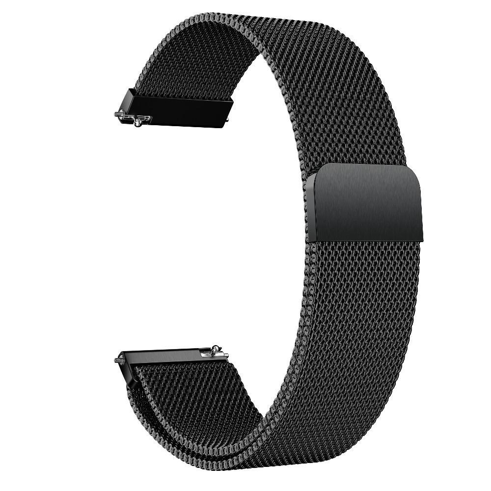 20mm Milanese Loop Strap Für Garmin Forerunner 645 245 245M Edelstahl Armband Armband für Garmin Vivoactive 5 venu SQ schwarz