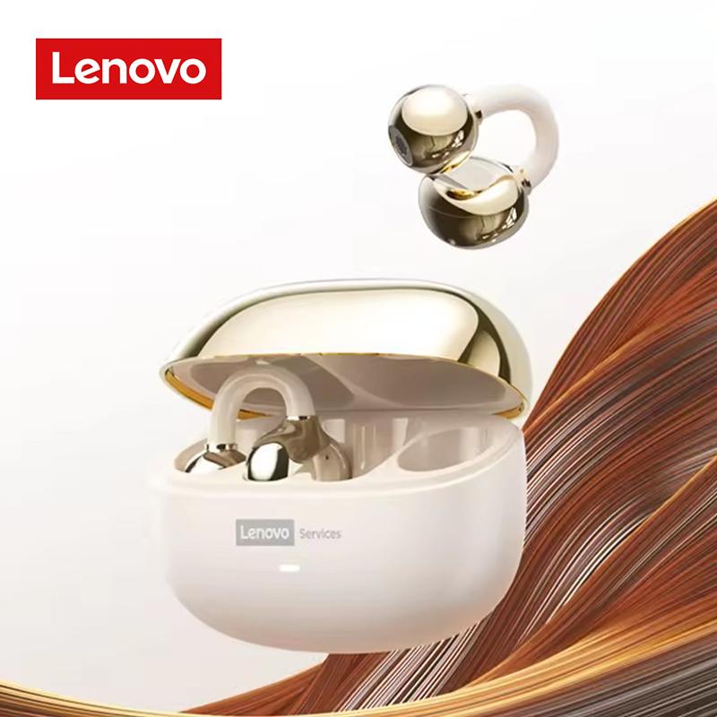 Lenovo LE302 Kabelloses Bluetooth 6.0 Headset Lange Akkulaufzeit Sport-Ohrbügel-Kopfhörer HIFI Stereo Geräuschunterdrückende Kopfhörer beige