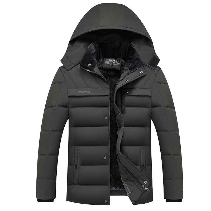 Herren Herbst und Winter Warme Jacke mit Kapuze Verdickte Outdoor Warme Winddichte Jacke Gefütterte Jacke XXXXL