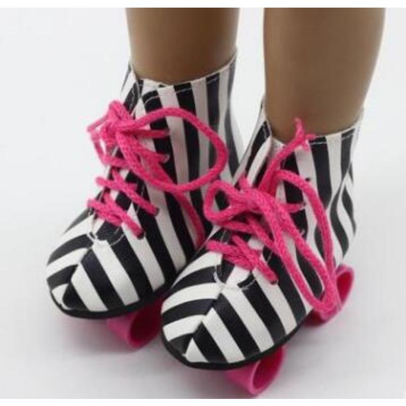 Puppen Zubehör Schuhe Rollschuhe Sport Schuhe 7cm Lang Keine. 266 7*3.5*8.5cm weiß/schwarz