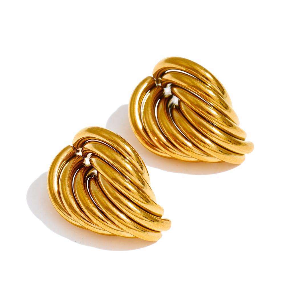 Eetit Casting Edelstahl Geometrische Ohrstecker 18K Gold PVD Beschichtet Mode Täglich Statement Wasserdicht Schmuck Accessoire gold