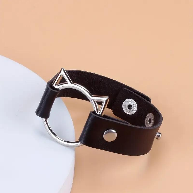 Mode Punk Style Gotisch Hip-Hop Nieten PU-Leder Armband Geeignet für Tägliches Festival Party Wear Karneval Partnerarmband white