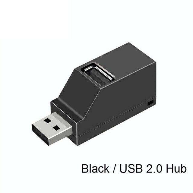 USB 3.0 HUB Adapter Extender Mini Splitter Box 3 Ports für PC Laptop Macbook Handy High Speed U Disk Reader USB 2.0 schwarz