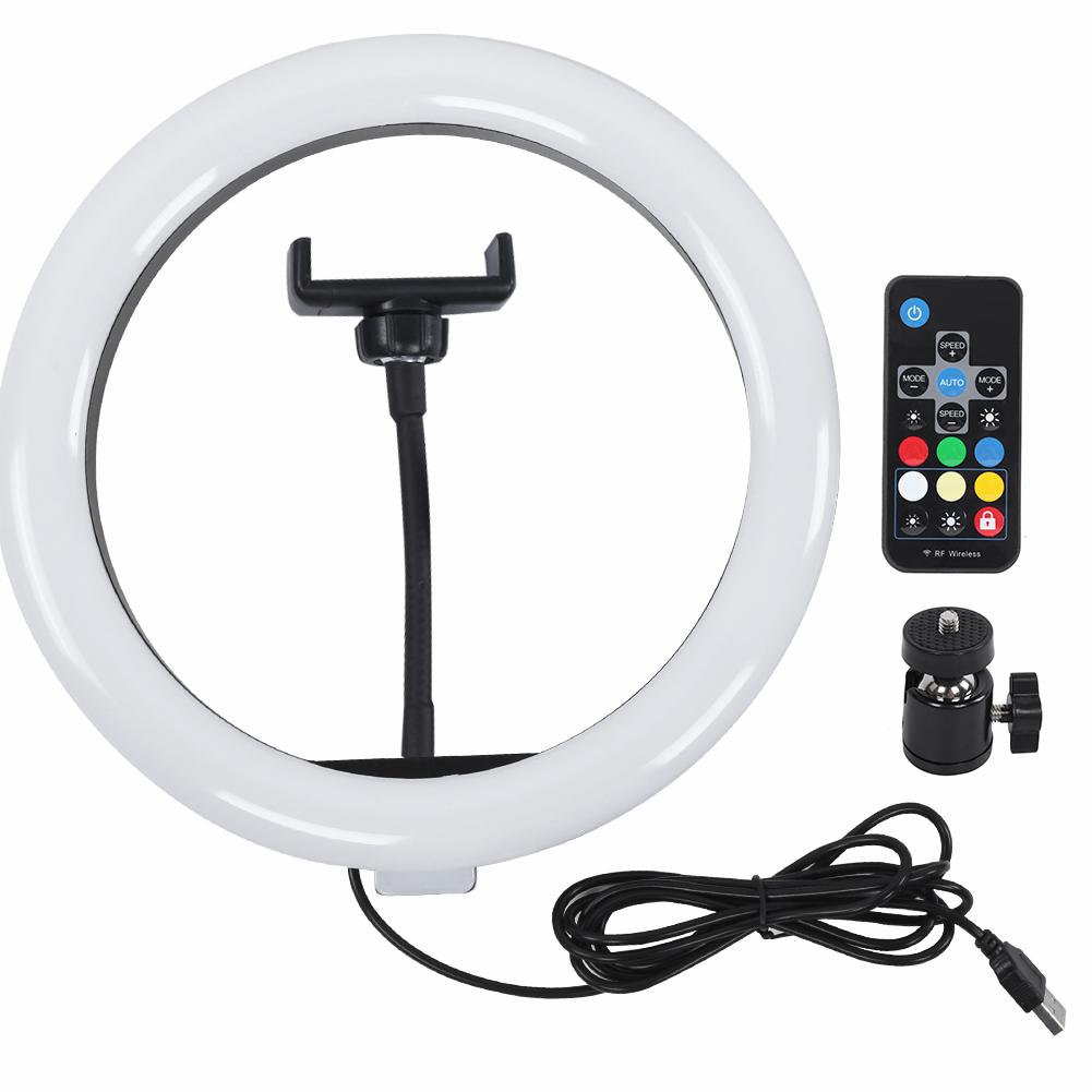 10 Zoll Ringlicht RGB LED Dimmbar Video Studio Fülllicht 3200‑6400K für Vlog Digitalkamera