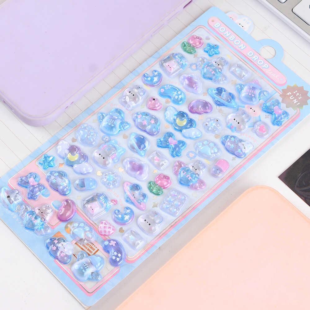 Handy Dekoration 3D Aufkleber DIY Acryl Diamant Patch Lustige Gooka Dekorative Aufkleber hellblaue