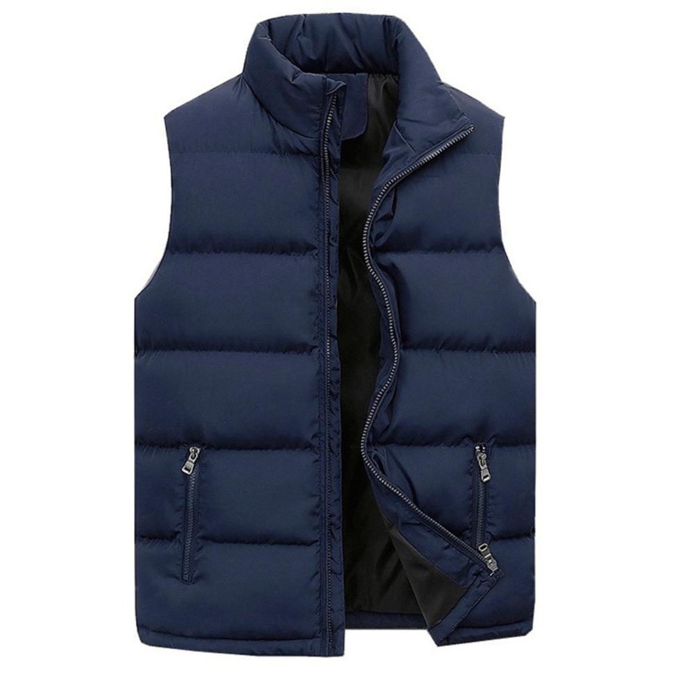 Männer Frühling Winter Ärmellose Jacke Casual Outdoor Sport Streetwear Alle-spiel Reißverschluss Freizeit Mantel Warme Weste Jacke XXXL navy blau