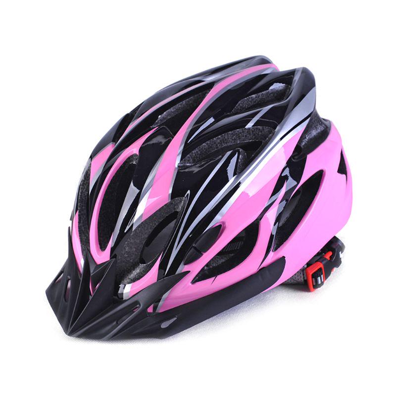 Fahrradhelm Bequeme Polsterung Geringes Gewicht Fahrradhelm Hohlräume Atmungsaktiv Fahrradhelm für Outdoor-Sportarten rosa/schwarz