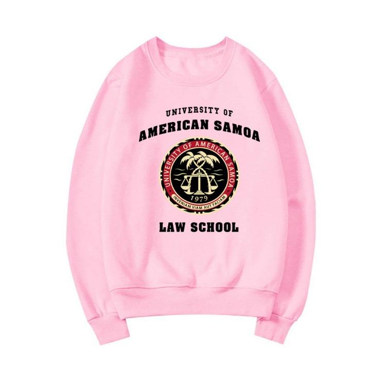 American Samoa University Law School Unisex Pullover Rundhals-Sweatshirt Hoodie Grafik Streetwear Oberteile für Damen Bekleidung XXXL rosa