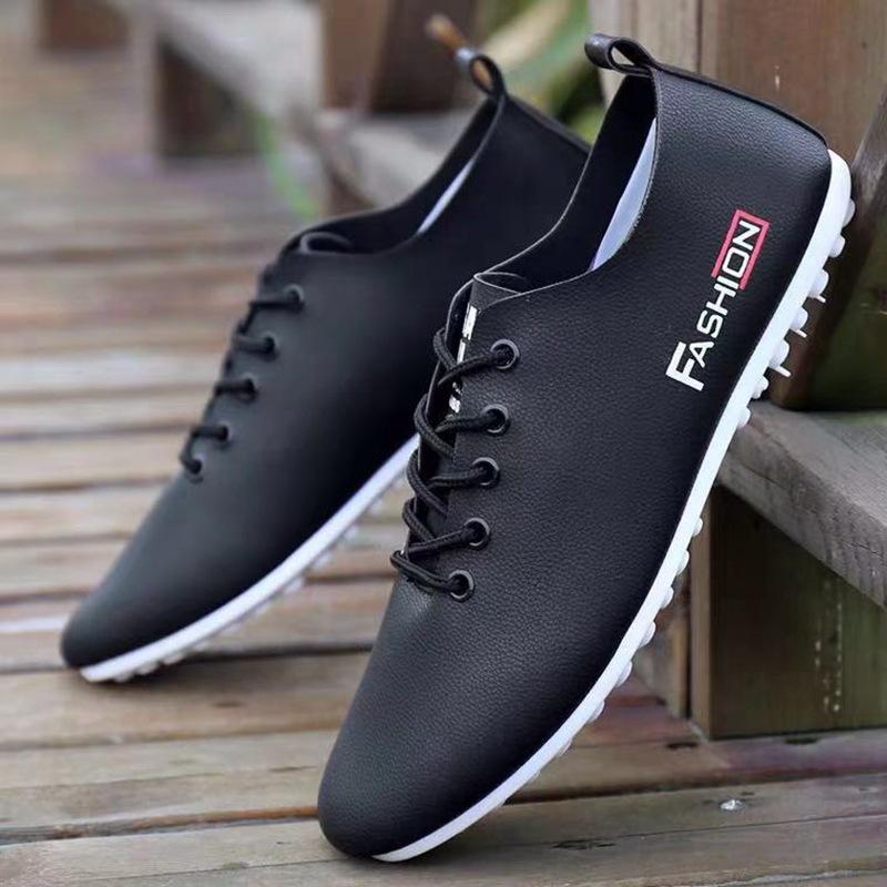 Frühling männer Casual Schuhe Atmungsaktive Peas Schuhe Weichen Boden Kleine Schuhe Koreanische männer Schuhe Trend Weiße Schuhe Männer der Wilden 44 schwarz