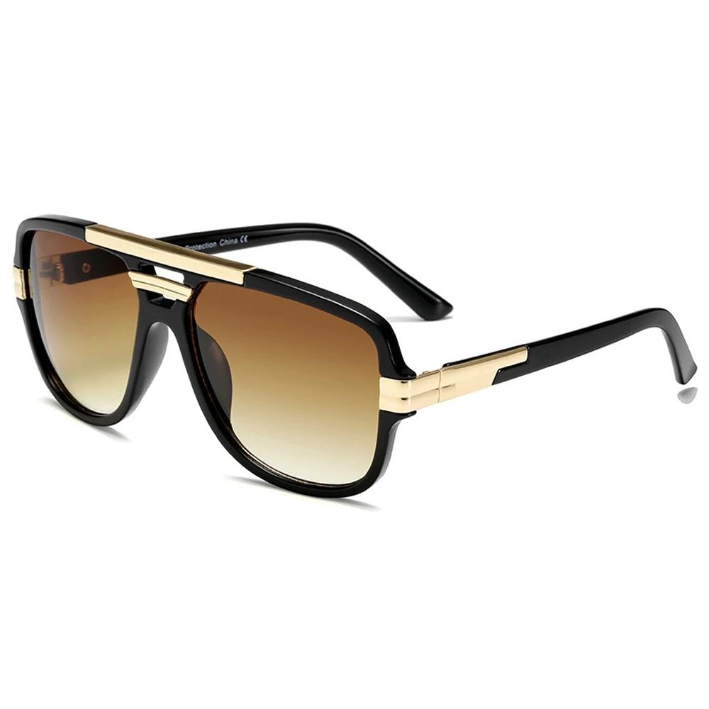 Sonnenbrille für Herren, Vintage, quadratisch, Luxus, Gradienten-Sonnenbrille, UV400-Schutz, Gafas de Sol Hombre