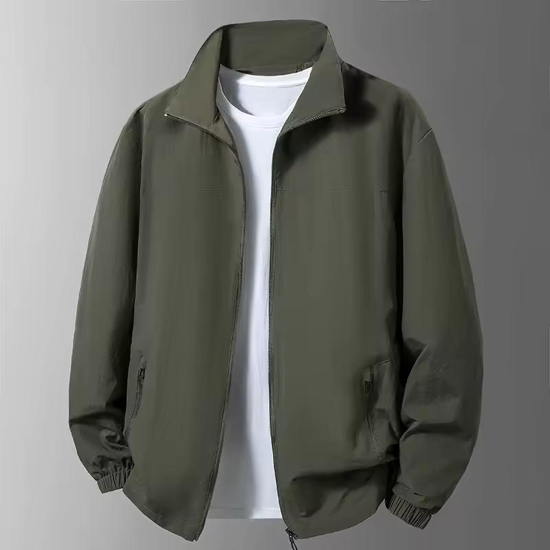 Jacke Herren Frühling Herbst Mäntel Herrenbekleidung Jacke Tragen Herren Jacke Lässig Oberbekleidung Wasserdicht Übergröße XXL dunkelgrüne