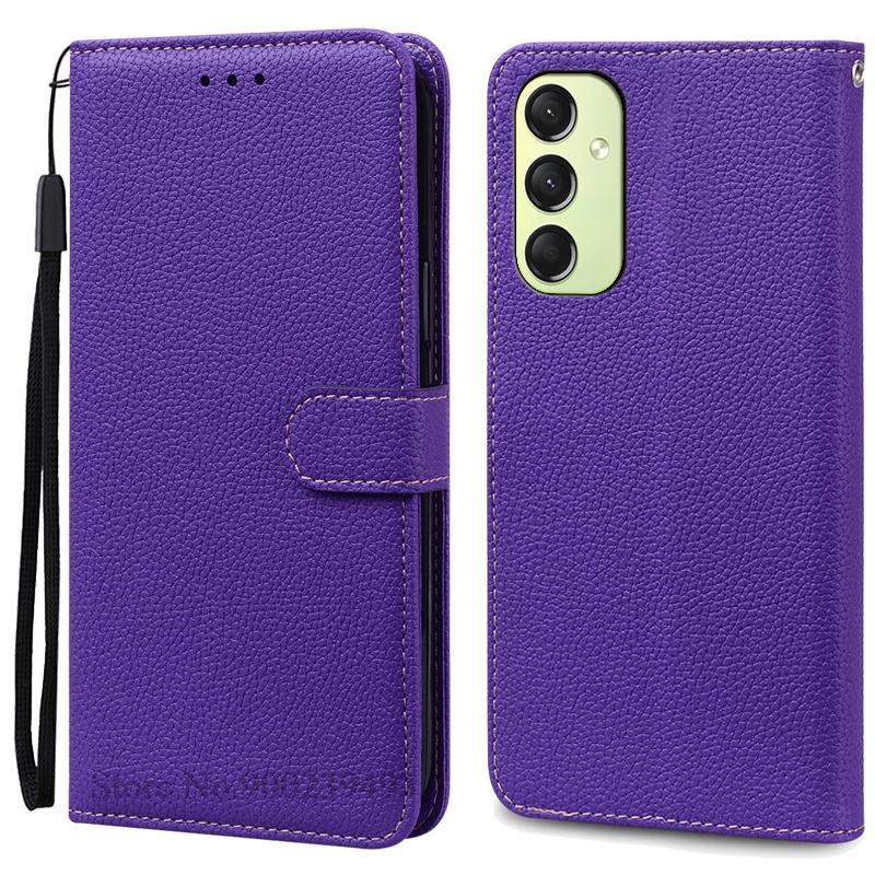 A16 Hülle für Samsung Galaxy A16 Hülle Brieftasche Flip Lederhülle für Samsung Galaxy A16 5G Hülle Silikon Buchhülle Coque Fundas Samsung A16 4G 5G dunkelviolette