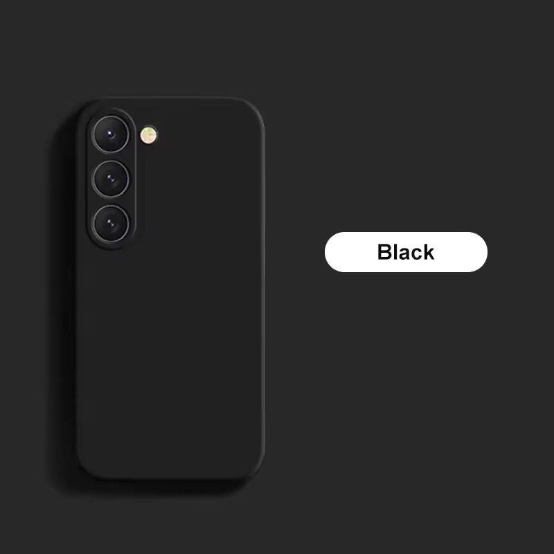 S25 S24Plus Hülle Flüssigsilikon Handyhülle für Samsung Galaxy S23 S 23 S22 Ultra S24 FE S25 + Plus Soft Cover Samsung S23 schwarz