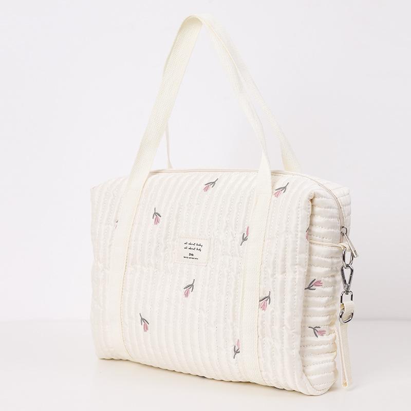 Neugeborenen Baby Pflege Windel Tasche Mama Schulter Tasche Stickerei Stepp Kinderwagen Windel Lagerung Organizer Große Handtaschen tulip
