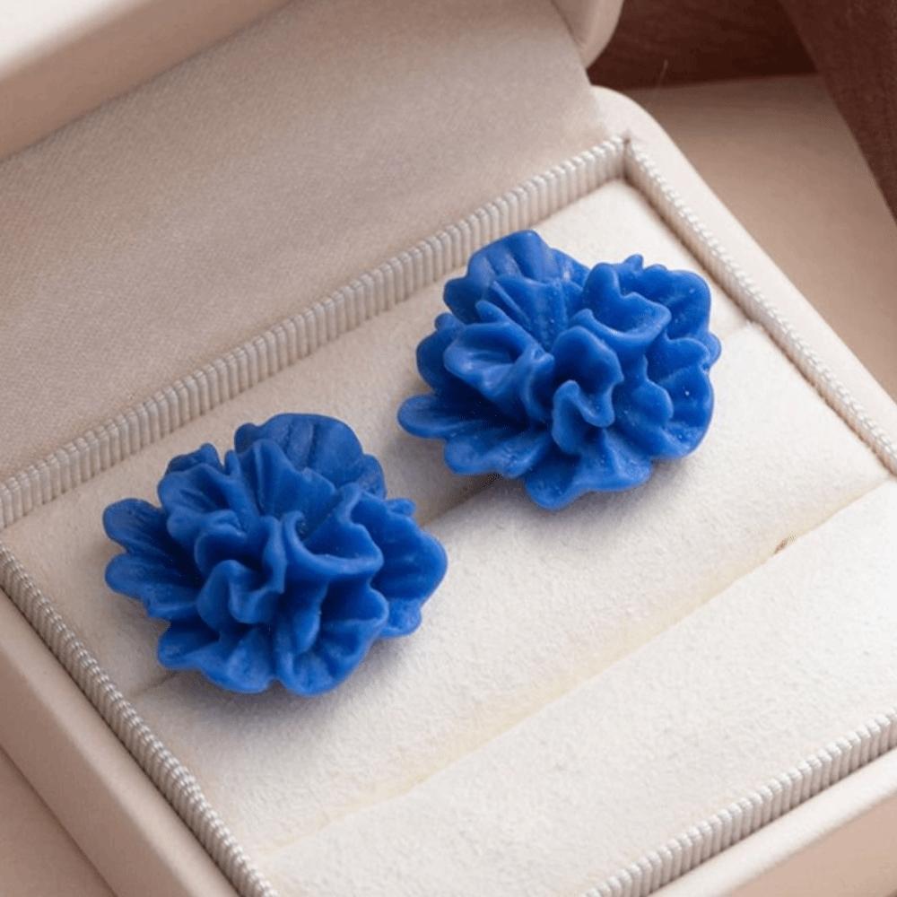 Modische Luxus-Kamillen-Ohrringe Unregelmäßige Exquisite Blume Ohrringe Süße Leichte Blütenblätter Ohrringe Für Frauen Mädchen blau