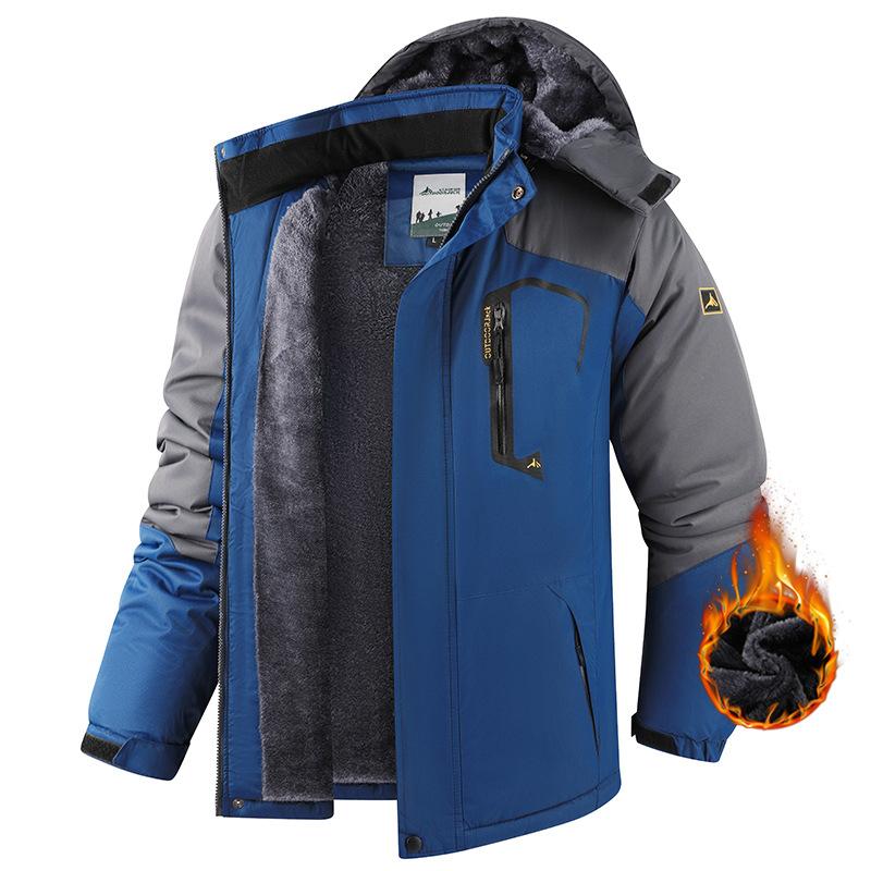 Herbst- und Winter Outdoor Warme Jacke Baumwollkleidung Herren Outdoor Warme Dicke Jacke Herren Dicke Jacke 6XL gray