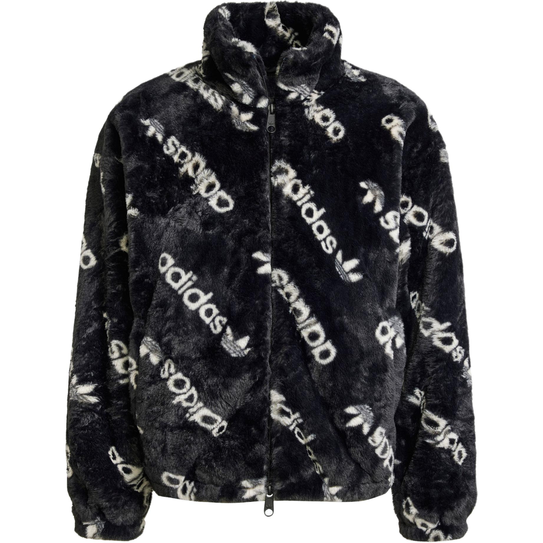 Adidas Originals Allover Print Fell Tonale Schrift Sportlich Bequem Locker Jacke Damen Jacke Schwarz IW5920 XL