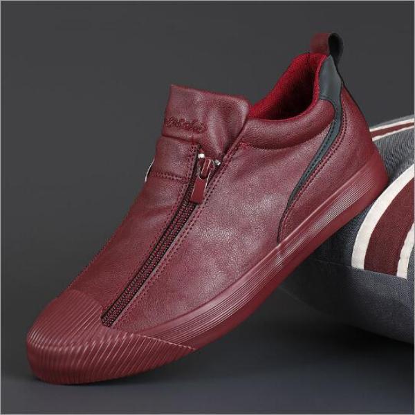 Neue Schuhe Herren Schuhe Mode Schuhe Herbst Doppel-reißverschluss Casual Schuhe Herren Board Schuhe Vielseitig Trend 44 rot