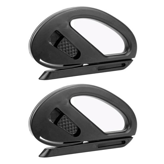 1/2Pcs Sicherheit Cutter Werkzeug Film Cutter Versteckte Klinge Verpackung Papier Trimmer Einfach Schiebe Verpackung Papier 2pcs schwarz