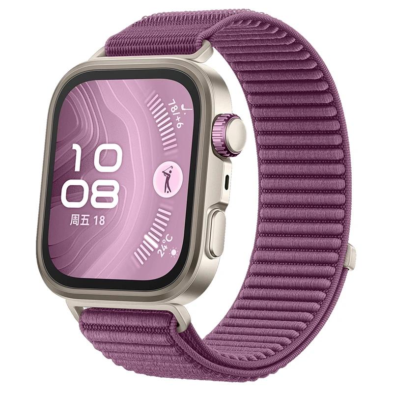 Nylon geflochtenes Schlaufenarmband für Huawei Watch Fit 4 3 Offizielles bequemes Armband für Huawei Watch Fit 4 Pro Armband Correa Huawei Watch Fit 4 pink