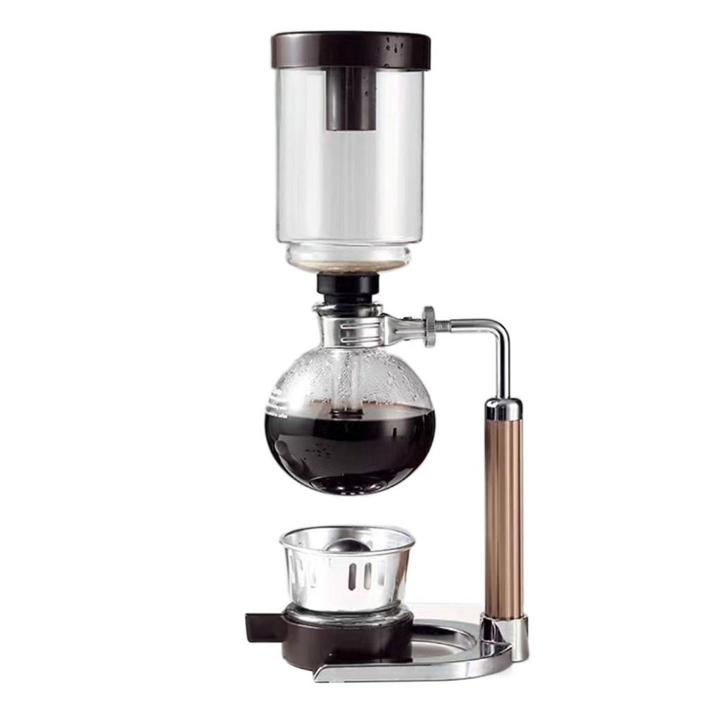 Vintage Vakuum-Kaffeebereiter 3/5 Tassen Kaffeekanne Langlebige Heißteemaschine Haushalt Rose Gold-5 Cups