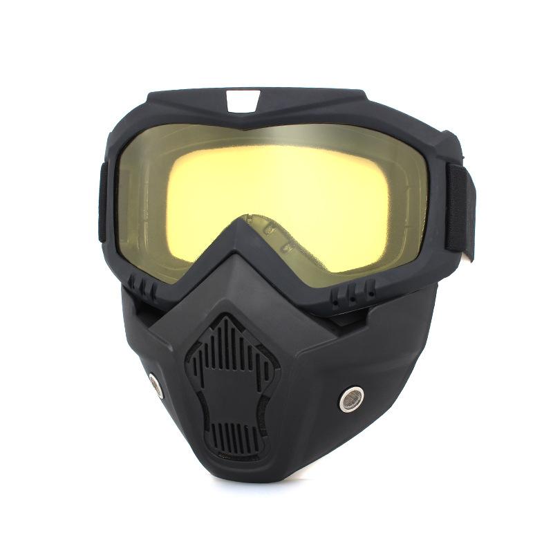 Motorrad Shark Helm Brille Motocross Helm Brille Retro Winddicht Open Face Helme Brille Maske gelb