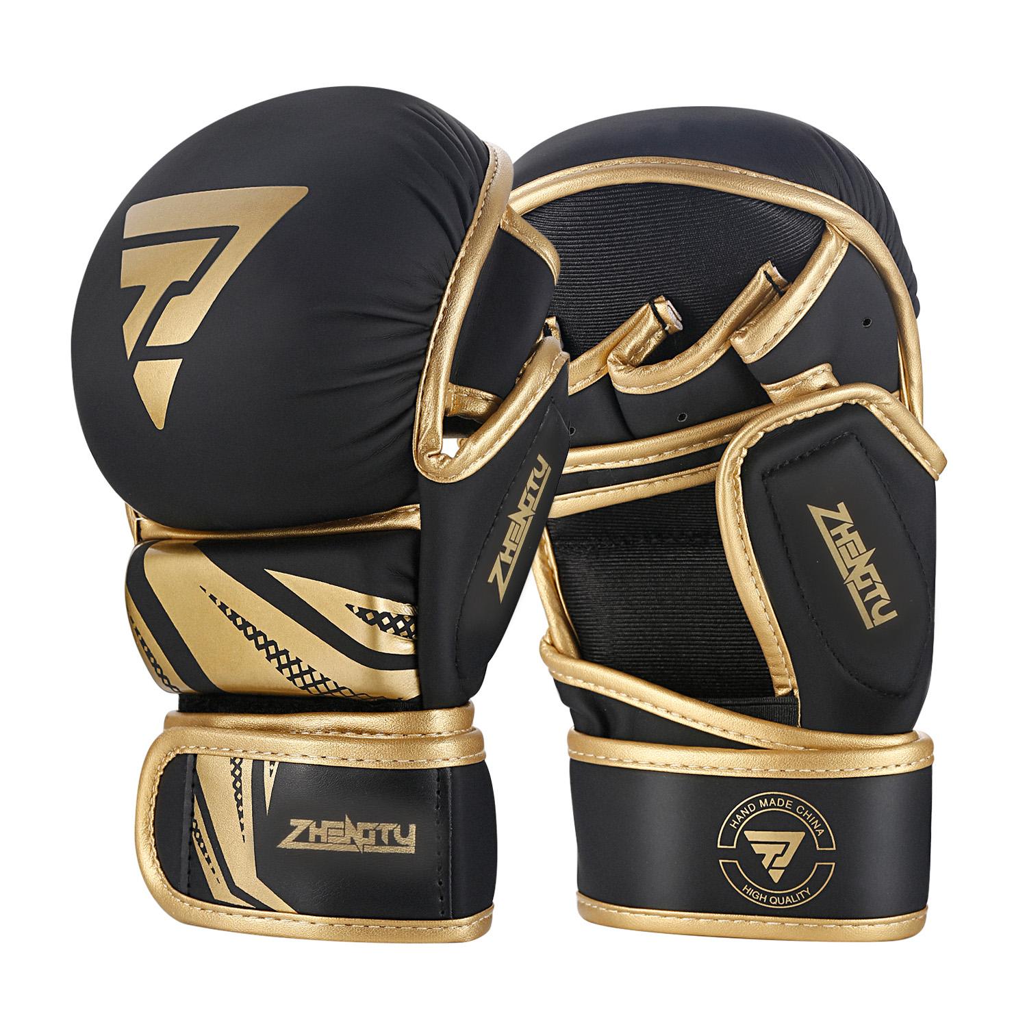 Professioneller MMA-Handschuh Mattschwarz 7oz MMA Trainings-Sparring-Grappling-Boxen-Muay Thai-Handschuhe S