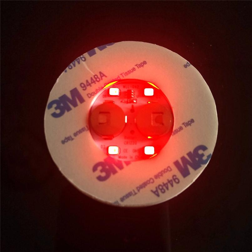 2PCS LED Coaster Leuchtende Flasche Aufkleber Lichter 6cm Lampen für Weihnachten Bar KTV Hochzeit Party Cocktail Trinken Tassen Vase Dekor With Battery rot