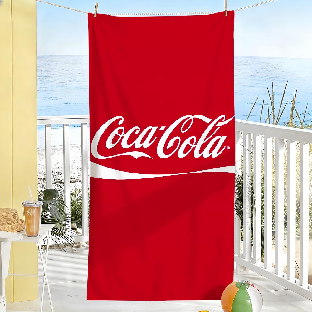 Modischer Druck Kunst Handtuch Weich Pool Geschenk Für Reise Fitnessstudio Dusche Camping Schnelltrocknend Sport C-Coca C-Cola-S Große Strandhandtücher W75*H150(CM)