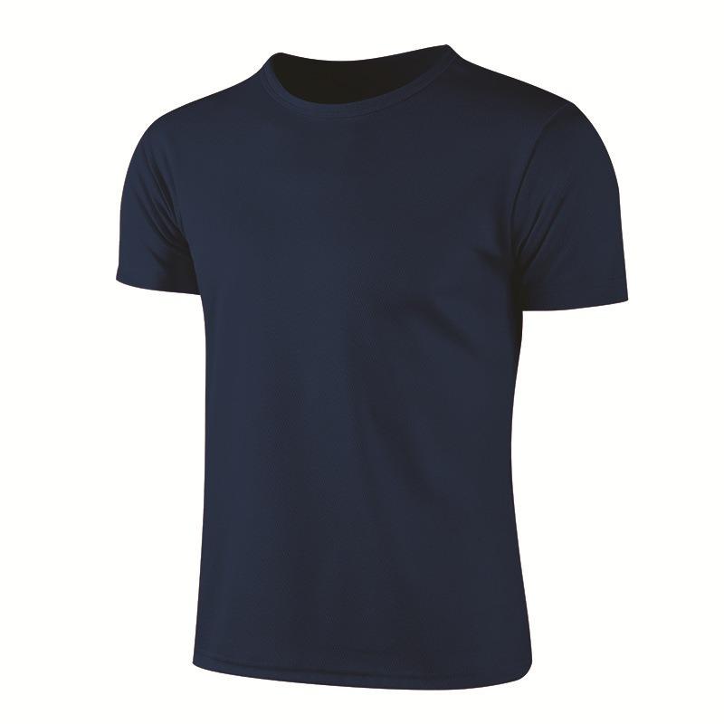 Sommer-Rundhals-T-Shirt, schnell trocknende Kleidung, Arbeitskleidung, kurzärmeliges T-Shirt L navy blau