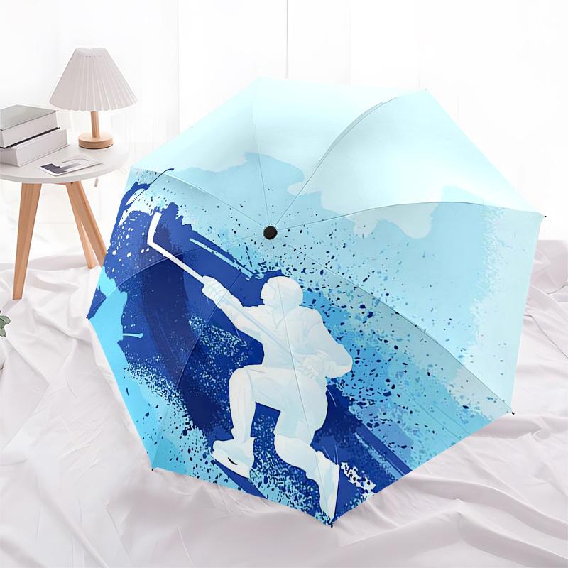 1 Stück Eishockey Action-Regenschirm mit Kunststoffgriff, Geeignet für alle Jahreszeiten RegenschirmPT437