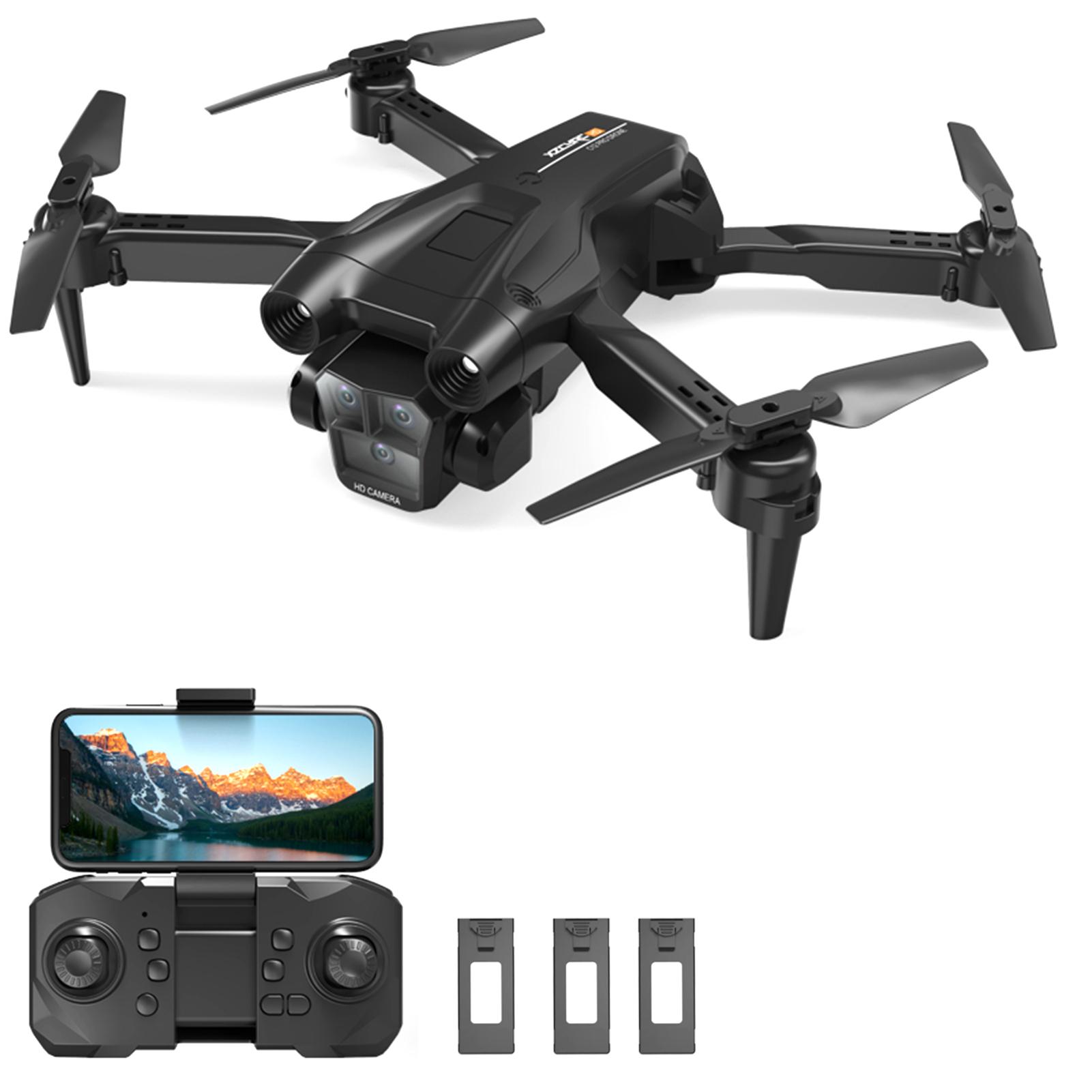 Ferngesteuerte Drohne mit Kamera, 4K-Doppelkamera, 4-seitige Hindernisvermeidung, optischer Flussschweben 4k dual camera -3 battery