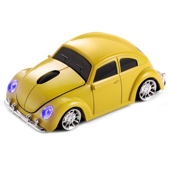 Cartoon Mini Auto Drahtlose Maus Ergonomie Gemütlicher Griff 1000 DPI Plug-Play Stumm Optische Maus Batteriebetriebene Laptop Tablet Maus Computer Zubehör gelb