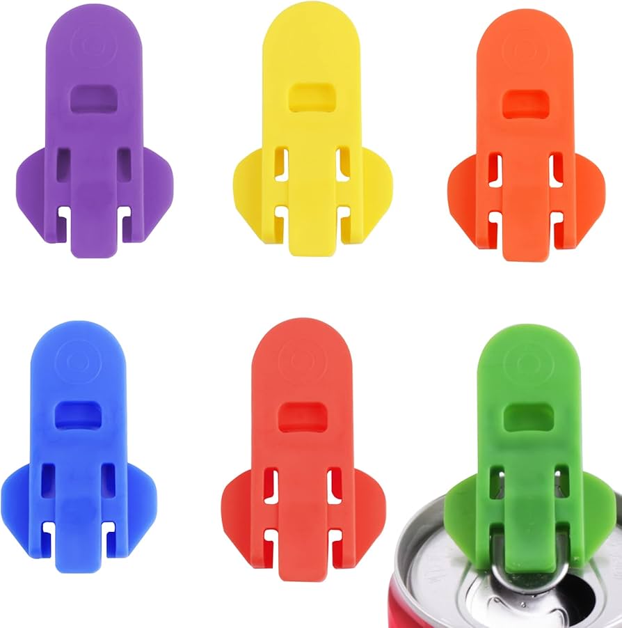 Tragbarer Dosenöffner für Bier-, Cola- und Getränkedosen – einfaches Deckelentfernungswerkzeug mit Küchenzubehör aus Kunststoff bunt