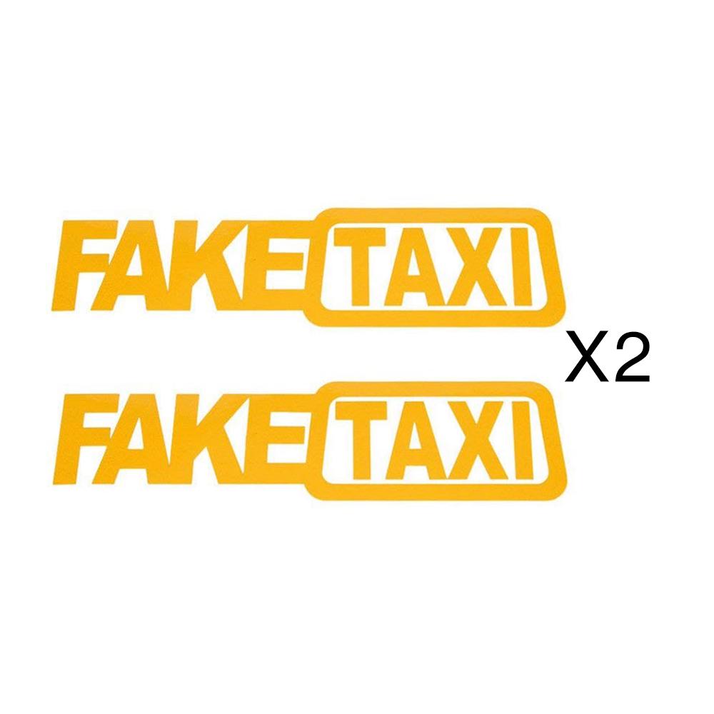 1 Set 2 Stück/Set FAKE TAXI Reflektierende Autoaufkleber Aufkleber Emblem Selbstklebende Vinylaufkleber für