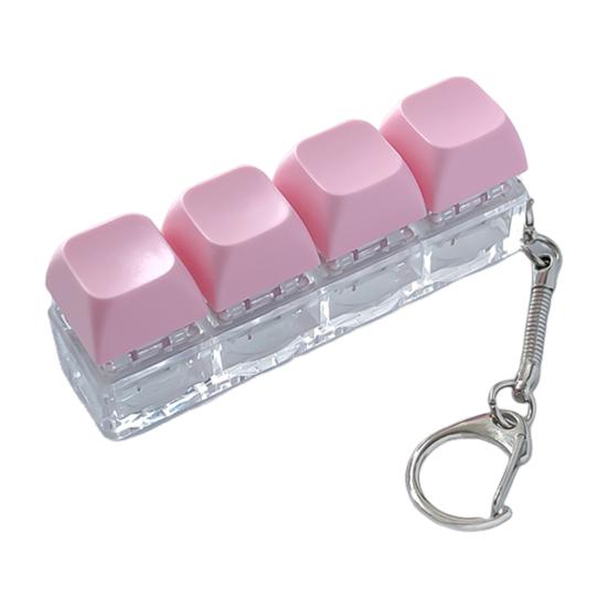 Mechanische Tastatur Fidget Schlüsselanhänger Stress Angst Abbau Tragbar Reise Leise Kinder Erwachsene 4 Tasten Tastatur Klicken Sensorische Tastenkappe Spielzeug