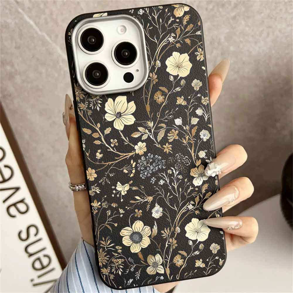 Bedruckte, gemusterte Telefonhülle mit Blumenmuster, Silikon-TPU für Xiaomi Samsung iPhone, stoßfeste Telefonhülle, Handyhülle iPhone 7Plus/8Plue schwarz