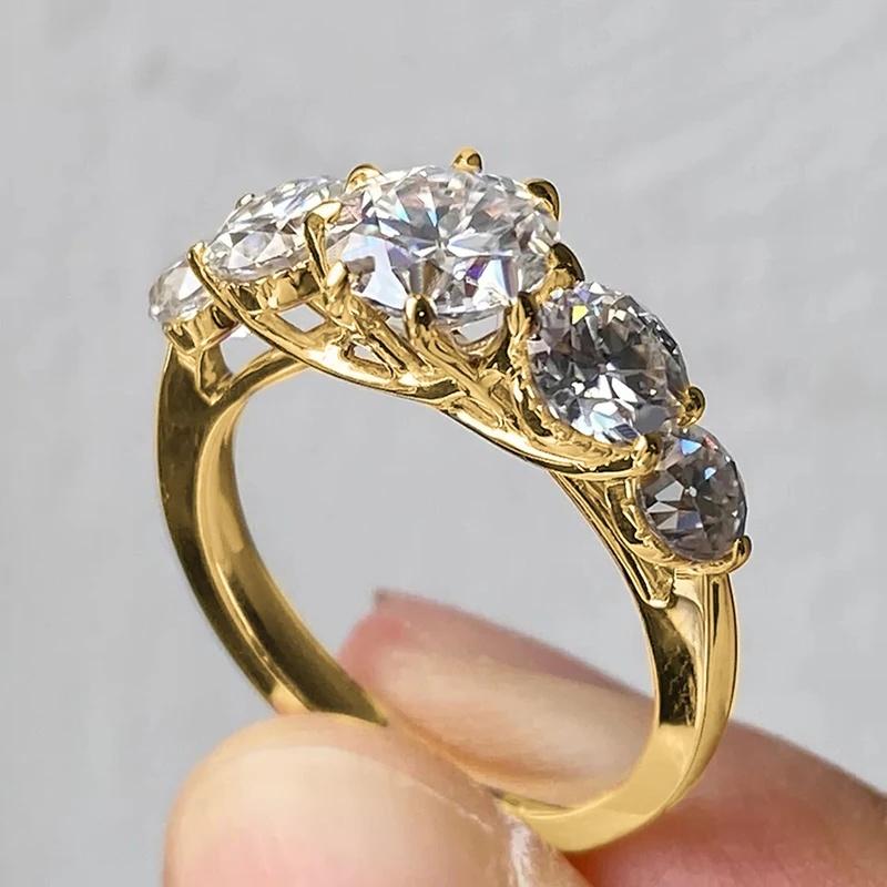 Huitan Neu Trendige Goldfarbene Versprechen Verlobungsringe für Frauen Exquisite Charmante Fingeraccessoires Alltagsschmuck Geschenke 9 beige