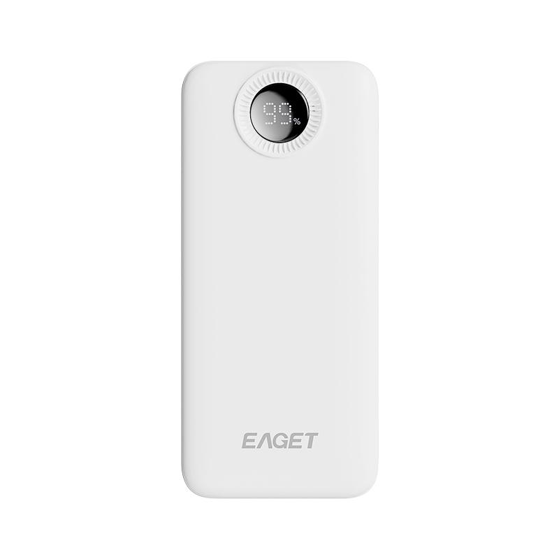 EAGET 20000mAh Powerbank PD 22.5W Super-Schnelllade-Powerbank mit LED-Batterieanzeige für iPhone 14-17 Android/Samsung/Tablet weiß