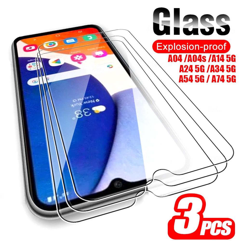 3Pcs HD Gehärtetem Glas Für Samsung Galaxy A06 A05S A15 A25 A55 A35 A34 A54 5G S22 S23+ FE S24 Screen Protector Film Für Redmi 13C 12 12C Hinweis 11S 12s Samsung S23+ reinfarbig