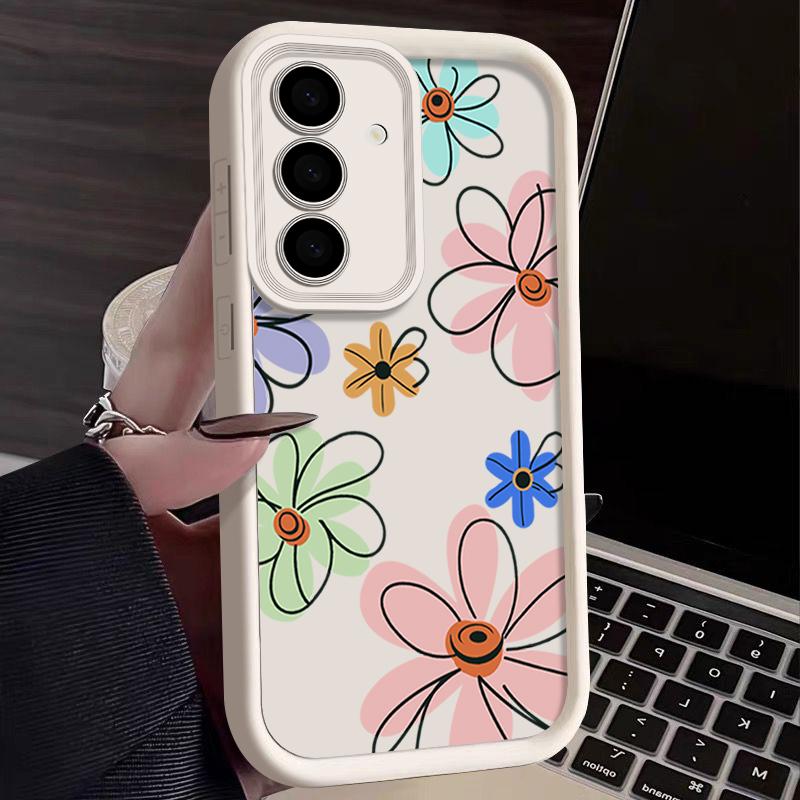Niedliche Cartoon-Blumenhülle für Samsung Galaxy S25 S24 Ultra S23 S22 Plus S21 S20 FE A15 A16 A26 A34 A35 A36 A54 A55 A56 5G Capa Galaxy S23+