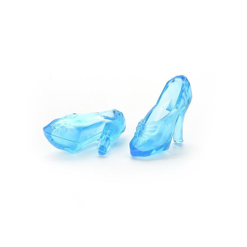 Barbie-Schuhe, Spielzeug-Zubehör, 1 Paar, Förderung, Paar Kristallschuhe, High Heels, Puppenschuhe, transparenter Kristall, Barbie-Puppe blau