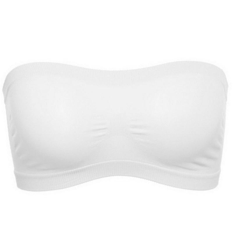 Damen Tube Top Trägerloser Bandeau-BH Unterwäsche Damen Bralette Nahtlose trägerlose Tops Hohl umwickelte Brust-BHs 4XL weiß