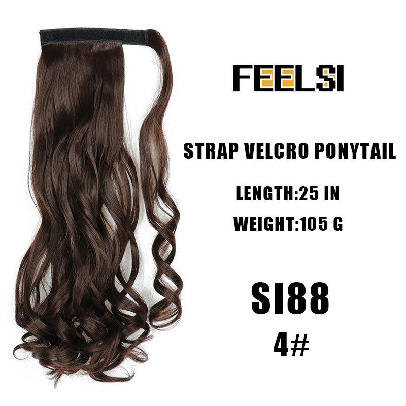 MERISIHAIR Lange, gewellte Clip-in-Pferdeschwanz-Haarverlängerung, hitzebeständig, synthetisches, natürliches Wellen-Pferdeschwanz-Kunsthaar