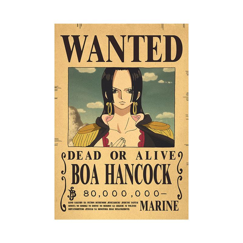 Anime One Piece Ruffy 3 Billion Bounty Wanted Poster Vier Kaiser Kid Actionfiguren Vintage Wanddekoration Poster Spielzeug female emperor schwarz/braun